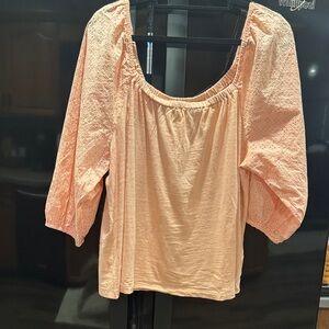 Sanctuary Peach Eyelet Blouse